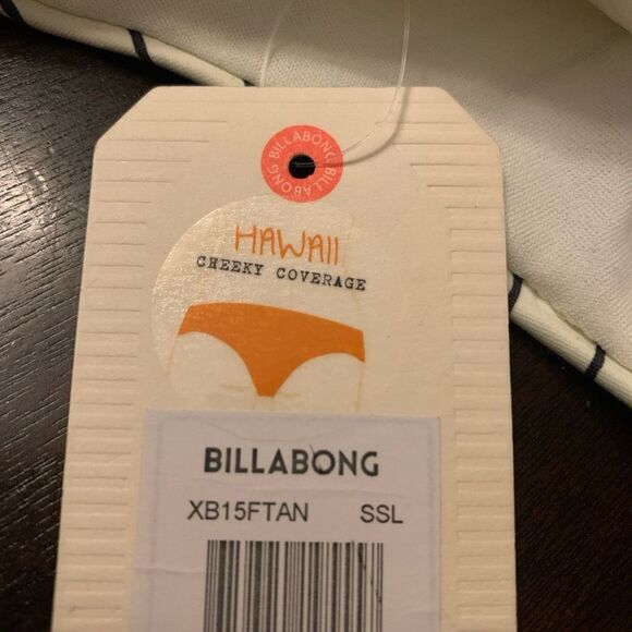 BILLABONG TAN LINES HAWAII CHEEKY SWIM BIKINI BOTTOM BLACK WHITE SMALL NEW! - Picture 4 of 5